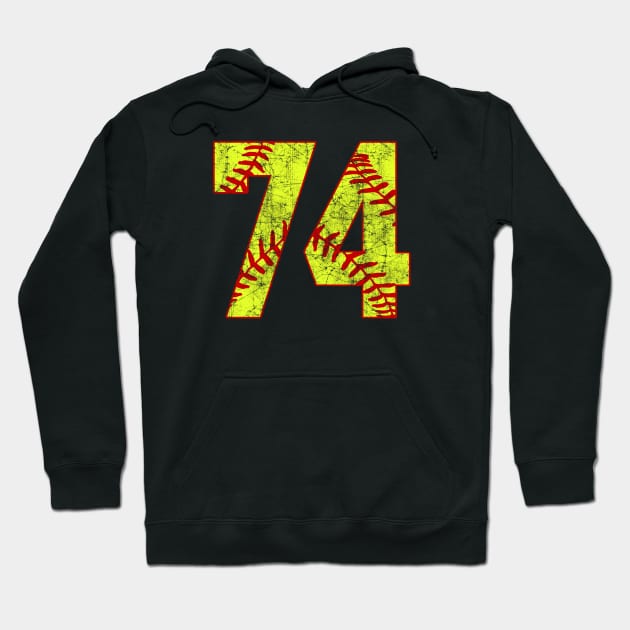 Fastpitch Softball Number 74 #74 Softball Shirt Jersey Uniform Favorite Player Biggest Fan Hoodie by TeeCreations